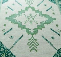 Green Medallion Wool Rug
